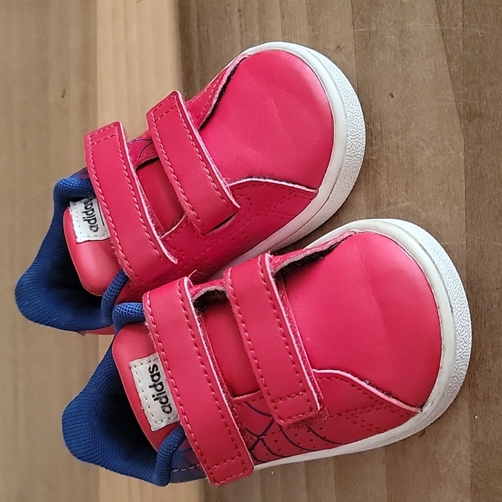 Adidas Marvel Velcro Spiderman Sneakers Red Blue Size 4K Boys Shoes